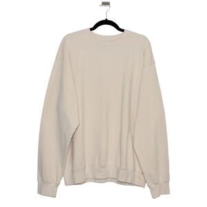 Sporty & Rich 100% Cotton Cream Crewneck Sweatshirt Size Large Made in USA